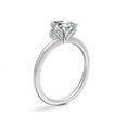 thumbnail image 3 of 0.70 Ct Brilliant Pear Cut Natural Diamond Pear Halo Engagement Ring for her Solid 14K White Gold Size 5.5, 3 of 8