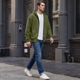 thumbnail image 6 of IYYVV Full Zip Hoodies for Men Oversized Hooded Sweat Shirt Open Front Cardigan,Zipper Jackets, Oversize, Warm Army Green L, 6 of 8