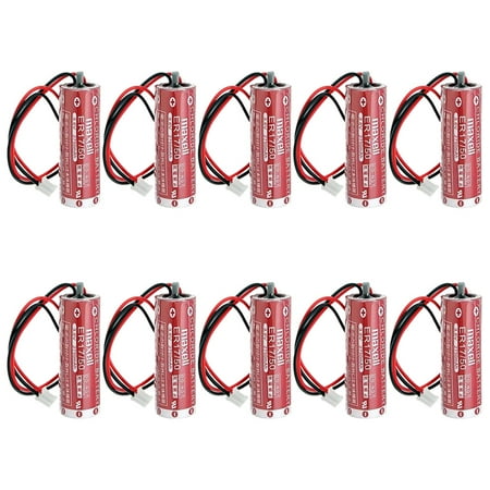 

(Pack of 10) for Maxell ER17/50 17/50 3.6V 2750mAh Lithium Battery for CNC Machine Tools with White Plug