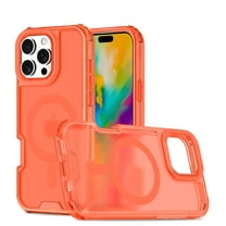 for iPhone 15 Pro Max Magnetic Case, [Military Grade Drop Protection] Fashionable Color Triple-Layers Shockproof Protective Rugged Phone Cover Support Wireless Charging for iPhone 15 Pro Max, Orange