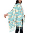 thumbnail image 4 of Honeii White Geese and Flower Print Scarf Oversized Scarf Tassel Fall Winter Thick Scarf Warm Shawl Women,Women's Scarves & Wraps, 4 of 8