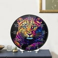 thumbnail image 5 of Colored Tiger Wall Clock Round Silent Non Ticking Battery Operated Accurate Arabic Numerals Design Clocks for Home Kitchen Living Room Bedroom 9.5inch Home Decor, 5 of 6