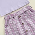 thumbnail image 7 of Zshosam Toddler Girl Clothes Fall Toddler Girl Outfits Ruffled Long Sleeve Top Plaid Tweed Skirt Set Fall Winter Girls Clothes Size 18 24 Months,(Light Purple 18-24 Months), 7 of 7