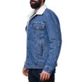 thumbnail image 3 of Alpine Swiss Mens Sherpa Lined Denim Jacket Classic Button Up Jean Trucker Coat, 3 of 7