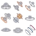 thumbnail image 2 of Anillo de plata de ley 925 de Europa y Estados Unidos, anillo combinado para mujer, anillo de compromiso de boda, anillo de circonita, 2 of 6