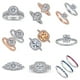 thumbnail image 3 of Anillo de plata de ley 925 de Europa y Estados Unidos, anillo combinado para mujer, anillo de compromiso de boda, anillo de circonita, 3 of 6