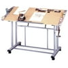 Home Styles Adjustable Drawing 'n Craft Table, Maple and Silver