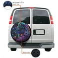 thumbnail image 4 of KAKALAD Galaxy Starry Sky Wolf Flowers 01 Spare Tire Cover Universal Car Vehicle Tools For Rv SUV Truck Camper Travel Trailer Accessories Buckle 14” Inch, 4 of 6
