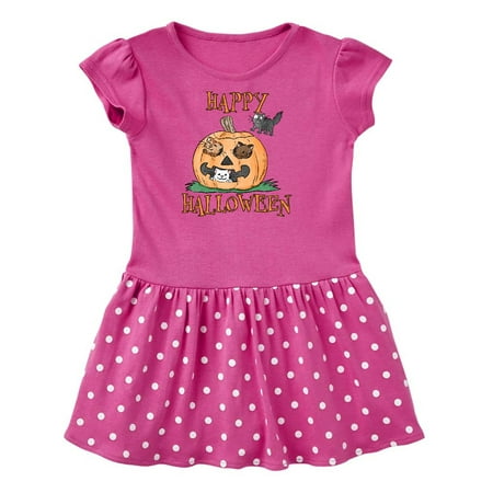 

Inktastic Happy Halloween Kittens in a Pumpkin Gift Toddler Girl Dress