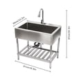 thumbnail image 5 of High-Temperature Resistant Sink with Elevated Bottom & Adjustable Feet, Stainless Steel Kitchen Sink, Stainless Steel Laundry Sink, Stainless Steel Sink with Faucet, for Gardens, and Home Use, 5 of 20