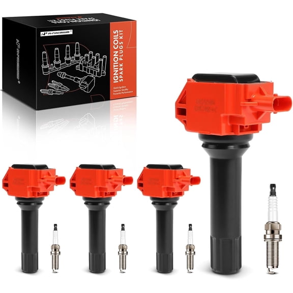 A-Premium (Red) Set of 8 Ignition Coil Pack and Iridium Spark Plugs Compatible with Subaru Outback 2013-2014 2.5L, Forester 2014-2016 2.5L, Impreza 2013-2015, Legacy 2013-2014, XV Crosstrek 2013-2014