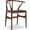 Walnut Ash Chair+Coffee color Cushion, variant on Polynices Mid-Century Modern Wishbone Dining Armchair Solid Ash Wood Y-Design Frame with Removable Dark Brown PU Leather Seat Pad, Natural Finish, Handwoven Paper Cord, Fully Assembled