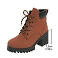 thumbnail image 6 of Women's Ankle Boots Fashion Heel Lace Up Platform Booties Comfortable Casual Leather Shoes for Everyday Use, 6 of 8