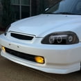 thumbnail image 2 of Spec-D Tuning Black LED Halo Projector Headlights Type R Style Grille Compatible with 1996-1998 Honda Civic Left + Right Pair Headlamps Assembly, 2 of 7