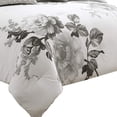 thumbnail image 5 of Juego de ropa de cama Benzara King, edredón de algodón, estampado floral, gris, 5 of 5