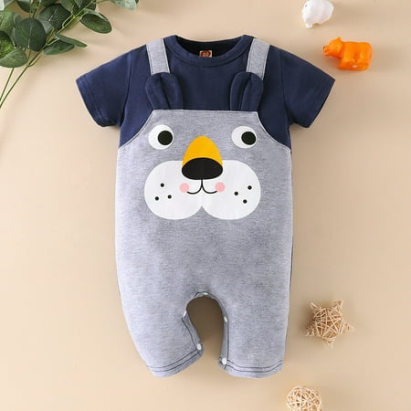 

Girls Clothes Baby Boys Girls Short Sleeve Cartoon Printed Romper Jumpsuit Clothes 68