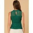 thumbnail image 2 of INSPIRE CHIC Women's Ruffle Neck Keyhole Back Sleeveless Floral Lace Peplum Top, 2 of 6