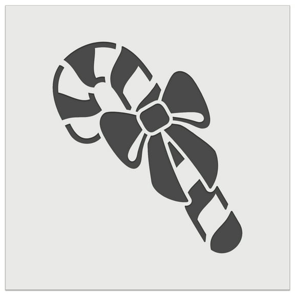 Candy Cane with Bow Christmas DIY Cookie Wall Craft Stencil - 5.5 Inch