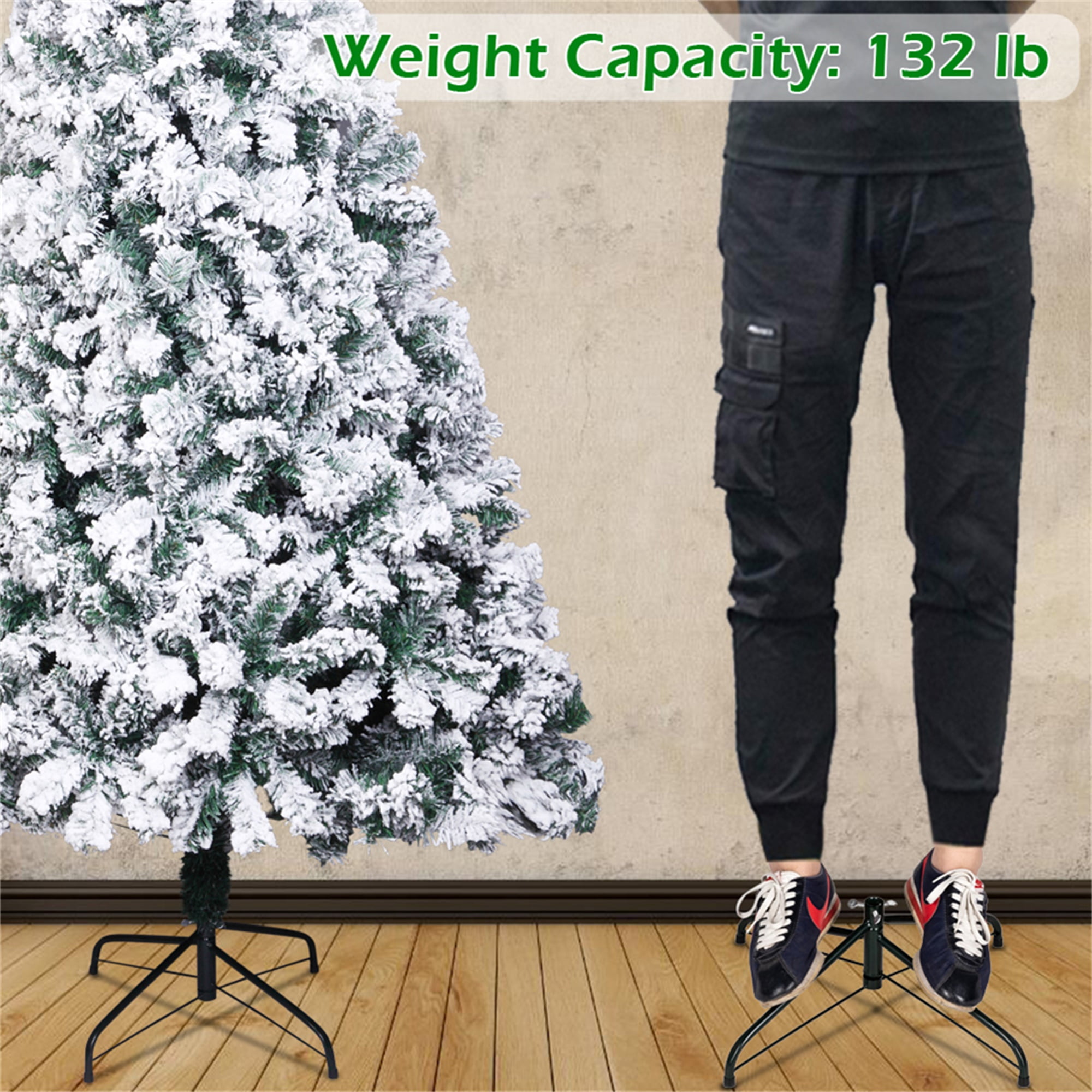Kepooman 6FT PVC Flocking Christmas Tree, 750 Branches Xmas Tree with Stand, Artificial Christmas Tree for Party Decor, Green Kepooman 6FT PVC Flocking Christmas Tree, 750 Branches Xmas Tree with Stand, Artificial Christmas Tree for Party Decor, Green