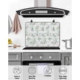 thumbnail image 4 of Large Induction Cooktop Protector Mat Daisy Stove Top Covers for Electric Stove, Spring Floral Eucalyptus Leaves Botanical Gray Wood Decorative Stove Burner Cover Mats, Glass Top Stove Cover, 4 of 7