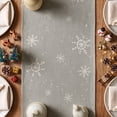 thumbnail image 5 of Smile Grey Snowman Snowflake Let it Snow Christmas Table Runner 13x72 Inch, 5 of 7