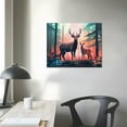 thumbnail image 3 of COMIO Vintage Deer Canvas Rustic Wall Art Wildlife Canvas Print Landscape Painting Ready to Hang Living Room Home Decor Animal, 3 of 4
