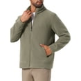 thumbnail image 4 of INSPIRE CHIC Plush Fleece Jacket for Men's Winter Outwear Stand Collar Zipper Soft Jackets Coats S Khaki, 4 of 5