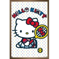 Hello Kitty and Friends: 21 Sports - Kitty Tennis Wall Poster, 22.375" x 34" Framed