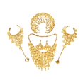 thumbnail image 2 of Juego de 4 joyas nupciales de aleación, conjunto de joyas tradicionales indias para novias. Pendientes de gancho, 2 of 7