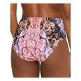 thumbnail image 2 of BAR III Women's Pink Animal Print Stretch Lined Full Coverage Mixed Messages High Waisted Swimsuit Bottom XL, 2 of 2