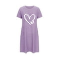 thumbnail image 4 of Tnhcen Stretchy Plus Size Sleep Dress Short Sleeve Round Neck Front Print Polyester Spandex S-2XL for All Body Types, 4 of 4
