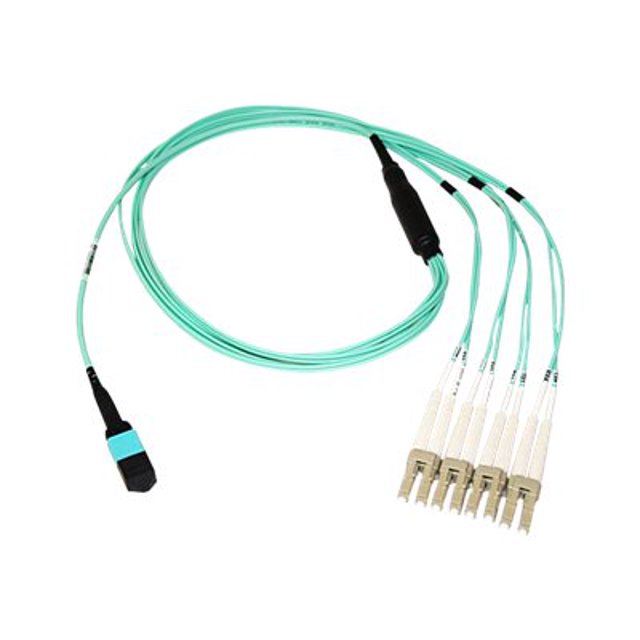 Axiom - Câble Réseau - MTP/MPO multi-mode (F) à LCD multi-mode (M) - 20 m - Fibre Optique - 50 / 125 Microns - OM3 - Verrouillé - aqua