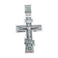 thumbnail image 4 of Collar con colgante de crucifijo y cruz, collar con colgante grabado, crucifijo y cruz de la Biblia plateado, 4 of 8