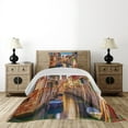 thumbnail image 3 of Ambesonne Italy Quilted Coverlet 2 Pcs, Venice Canal Cityscape, Twin Size, Multicolor, 3 of 4
