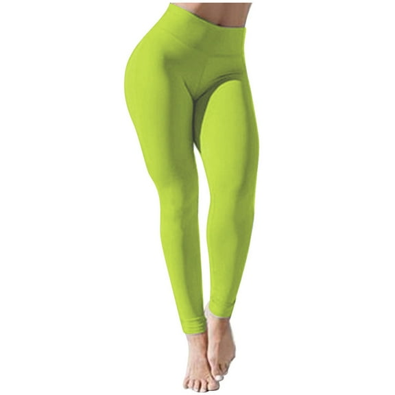 YYDGH Seamless Workout Leggings for Women Scrunch Butt Lifting Yoga Pants, High Waisted Tummy Control Fitness Active Yellow S