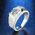 thumbnail image 5 of K-KED 1.0 Carat Moissanite Engagement Ring for Men 925 Silver D Color GRA Certificate, 5 of 7