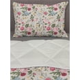 thumbnail image 3 of Vintage Botany Comforter & Sham Bedding Set, Victorian and Colorful Endemic Flower Bouquets Prettily Blooming, 3 pcs Duvet Set Microfiber Filling Quilt, 5 Sizes, Eggshell Multicolor, by Ambesonne, 3 of 4
