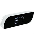thumbnail image 3 of Reloj digital LED con conversión de 12/24 horas y brillo ajustable, despertador de cabecera GHY-0801 blanco, 3 of 14