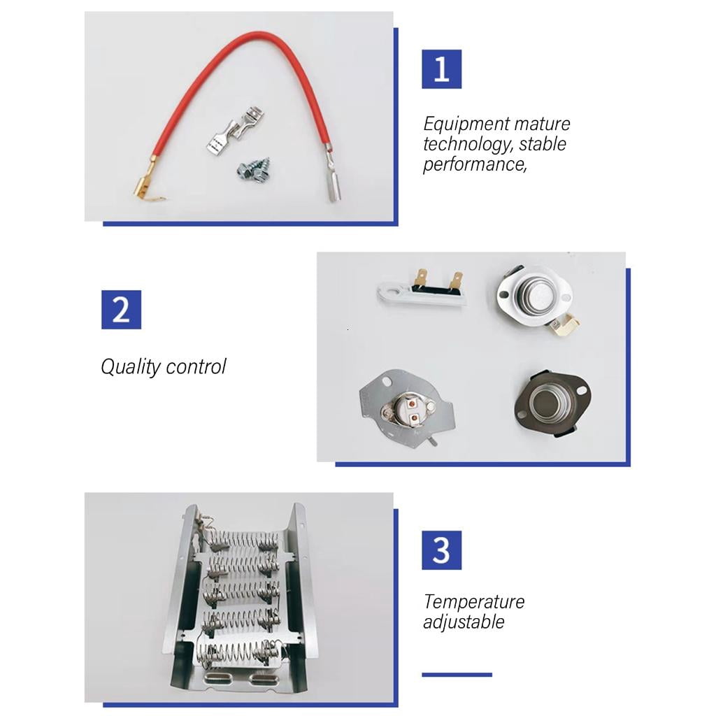 Iron Dryer Heating Part with Thermostat Set Efficient Dryer Part Drying Appliance Repair Component Dryer Accessories