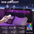 thumbnail image 4 of IDEALSOUL Full Size Floating Bed Frame with Upholstered Storage Headboard, Metal Platform Bed with Charging Station & LED,No Box Spring Needed,Easy to Assemble (Full,Black), 4 of 13