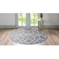 thumbnail image 4 of Unique Loom Matrix Trellis Collection Area Rug - Deco (7' Round Gray/Ivory), 4 of 10
