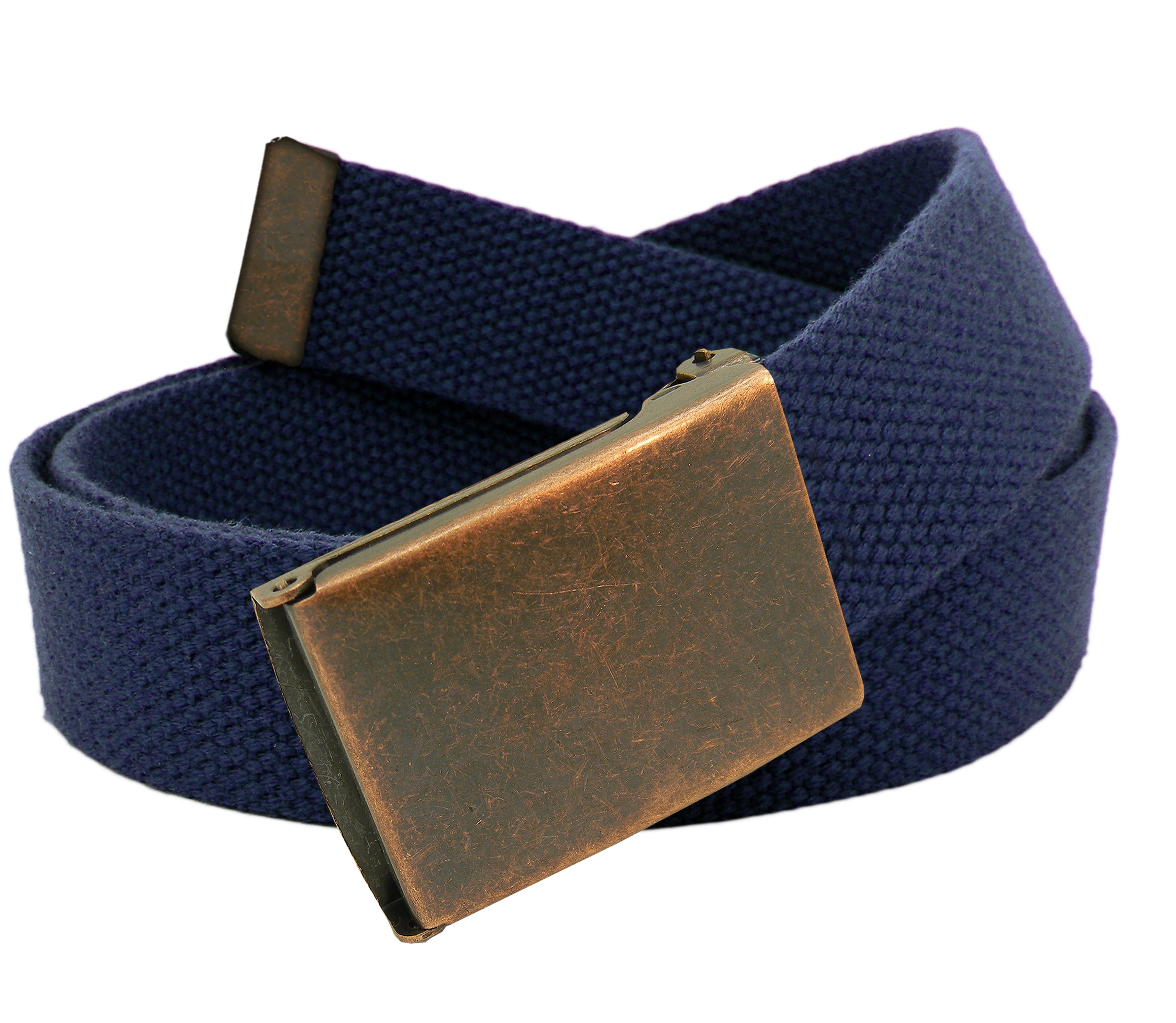 Build A Belt Men's Antique Copper Flip Top Belt Buckle with Canvas