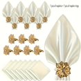 thumbnail image 1 of 1 elegante juego de servilletas de raso con exquisitos servilleteros | Imprescindible for bodas y vacaciones., 1 of 2