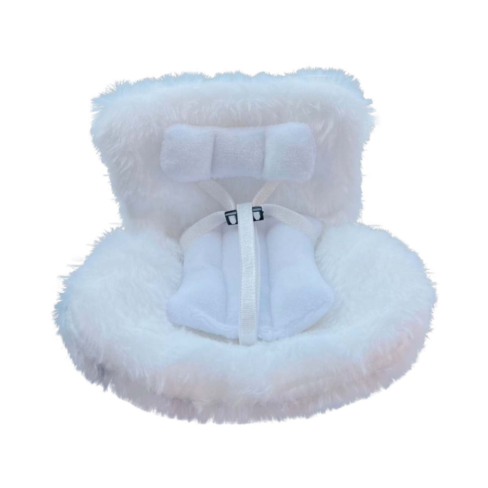 Siège Auto Poupée Avec Coussin Peluche - Ventilation Voiture - 2 Clips - Décoration Rose - Sangles Sécurité