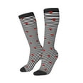 thumbnail image 2 of Easygdp Ladybugs On Black And White Striped Fashionable Adult Sockings&Sports Sockings&Breathable Sockings, Non-Pilling,Contrasting Color Design, 2 of 9