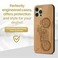 thumbnail image 2 of Case Yard Wooden Case Outside Soft TPU Silicone Slim Fit Shockproof Wood Phone Cover for Girls Boys Men and Women Supports Wireless Charging Vintage Motorcycle Design case for iPhone-12/12-Pro, 2 of 7