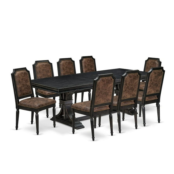 Luxe by East West Furniture 9 piece Modern Dining Table Set includes a Dining Table and 8 Kitchen Chairs