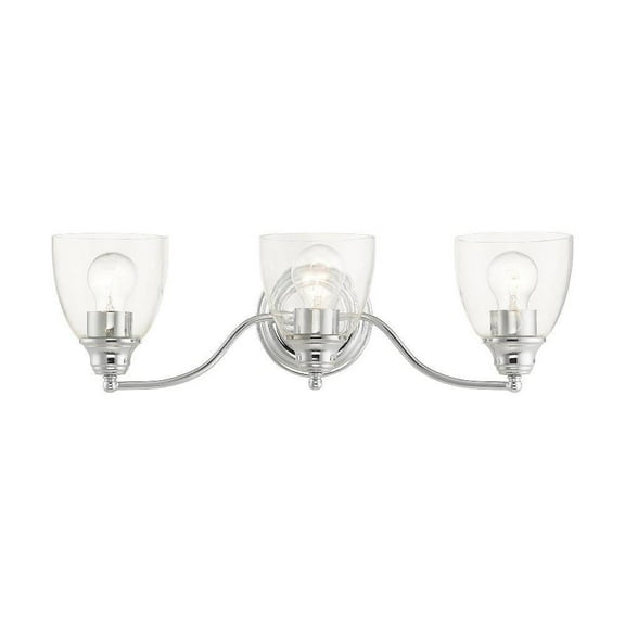 3 Light Bathroom Light in Transitional Style-7 inches Tall and 23 inches Wide-Polished Chrome Finish Bailey Street Home 218-Bel-4363217