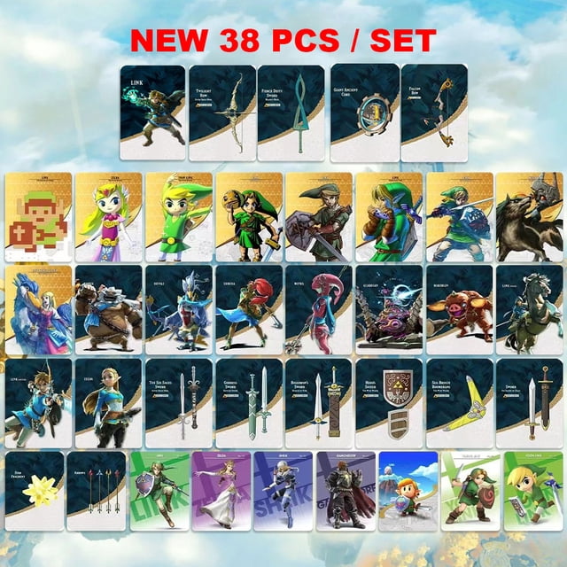 Tarjeta De Vinculación Del Juego Breath of The Wild NFC Chip The Legend of Zelda para regalo de niños (38 piezas grandes) Likrtyny libre de BPA