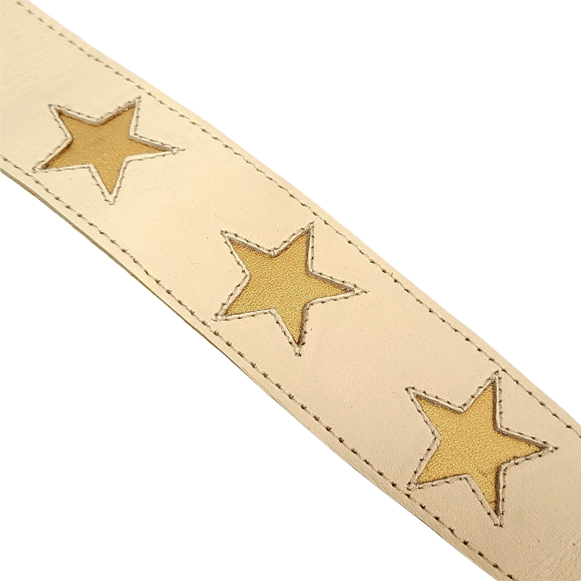 Henry Heller Star Series Leather Guitar Strap Gold